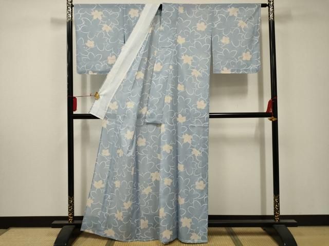 平和屋着物＊夏物 小紋 絽 舞花文 洗える着物 AABA5634sx MERCADOAVALIA_COM_BR