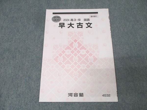 河合塾 早稲田大学 早大古文 国語テキスト 状態良 2024 夏期