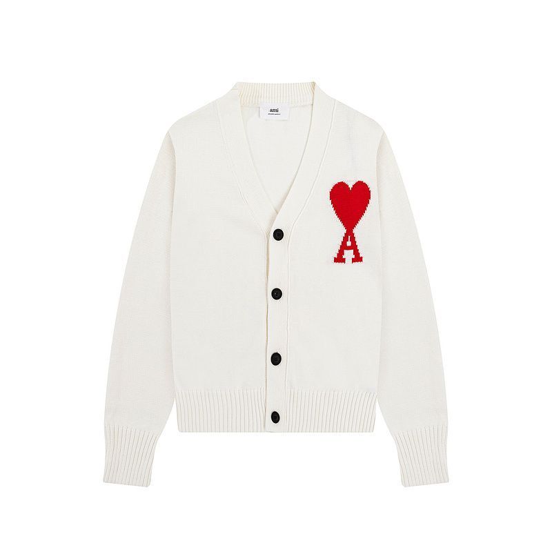 新品未使用 Ami Paris ニットセーター カーディガン vネック メンズ 秋 