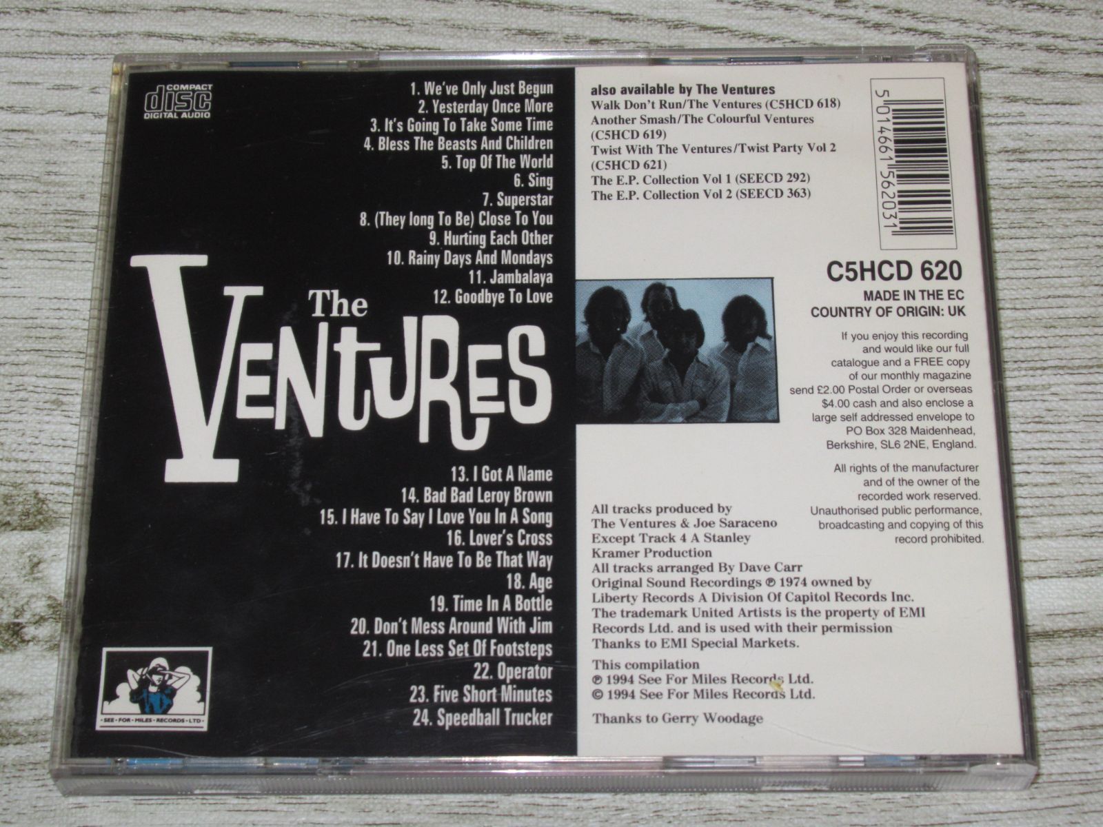 CD VENTURES PLAY THE CARPENTERS / THE JIM CROCE SONGBOOK 2ON1