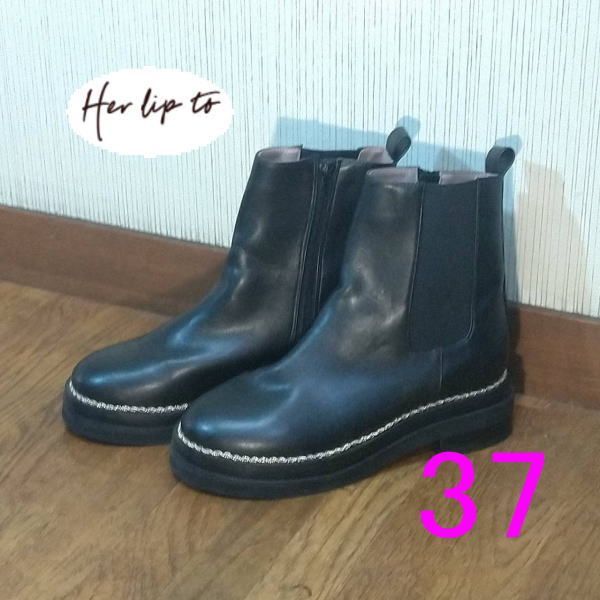 新品未使用品 Herlipto Chelsea Chain Ankle Boot Chelsea Chain Ankle Boots サイドゴア ショ－トブーツ Her lip to