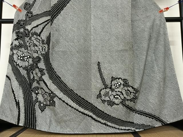 平和屋着物○訪問着 総絞り 草花文 黒地 正絹 逸品 AAAV7187zg - メルカリ