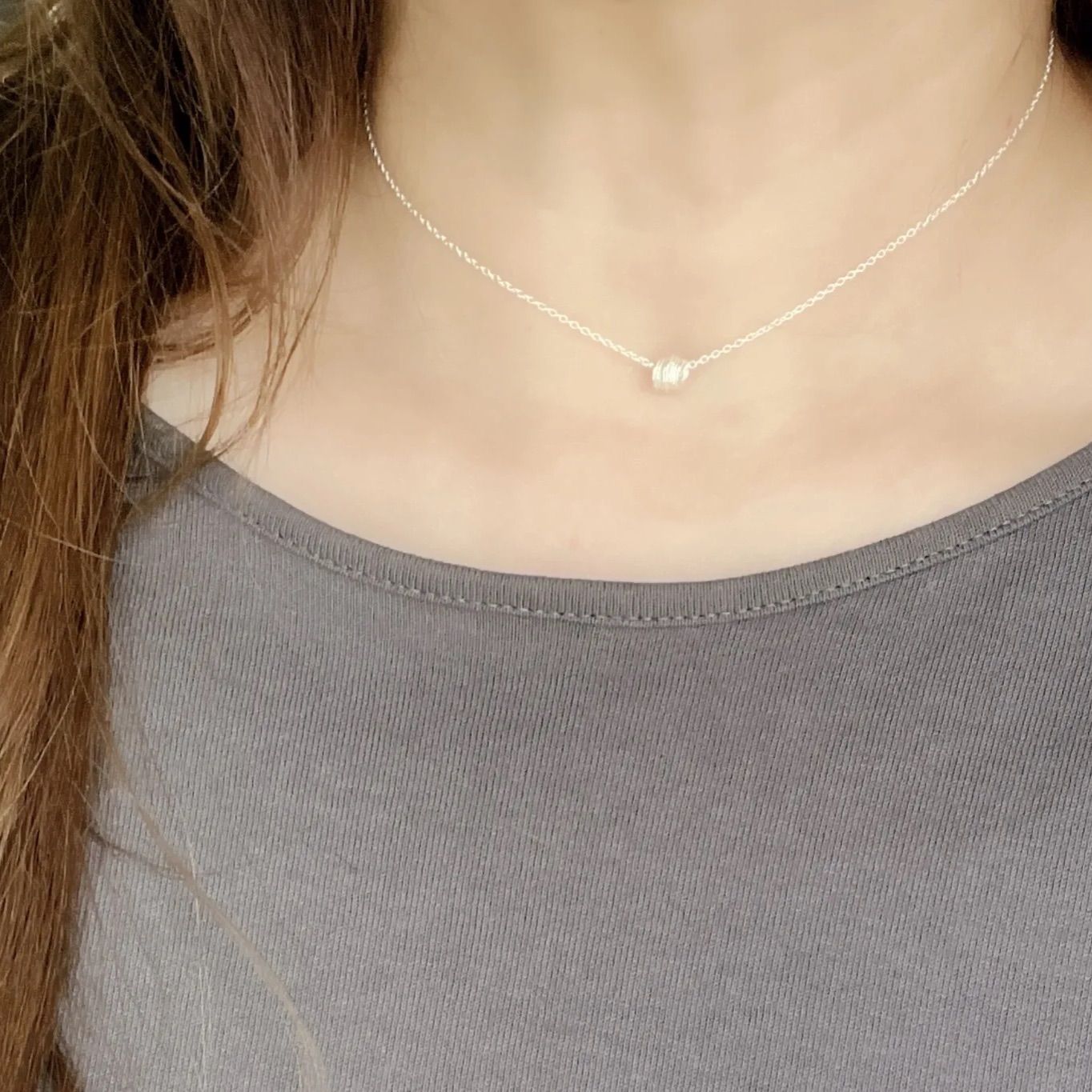 silver925製/カレンシルバーロンデルネックレス/39.5cm - メルカリ