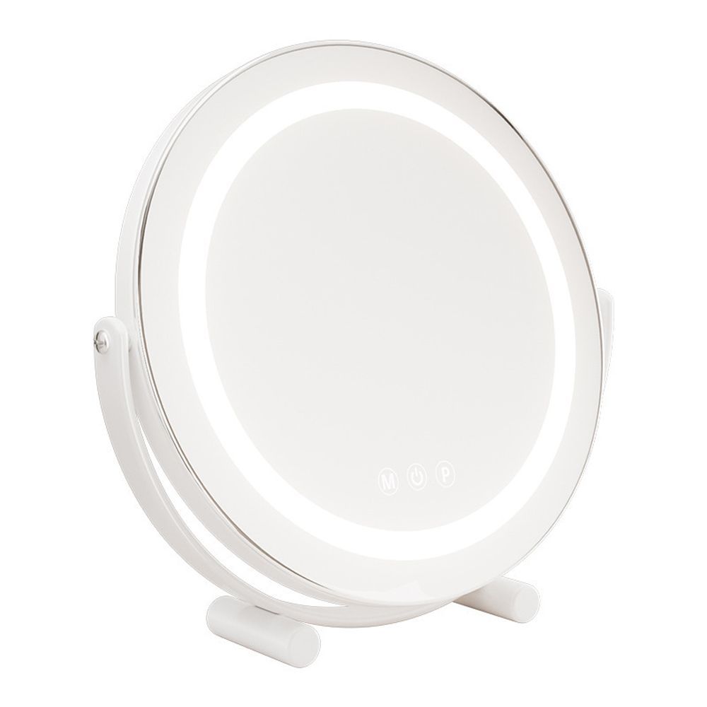 女優ミラー 卓上ミラー 卓上鏡 化粧鏡 led ライト付き 大きい 丸型 メイク鏡 ドレッサー USB充電式 180°回転 無段階調光 三色光源 おしゃ