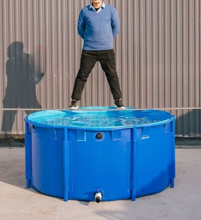 ラウンド キャンバス 養魚池 プール 金属製ブラケット付き 大