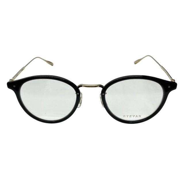 現行 アイヴァン Acosta PBK 46 21 145 メガネ 眼鏡 アイウェア ボストン フルリム チタン プラスチック ブラック ゴールド EYEVAN