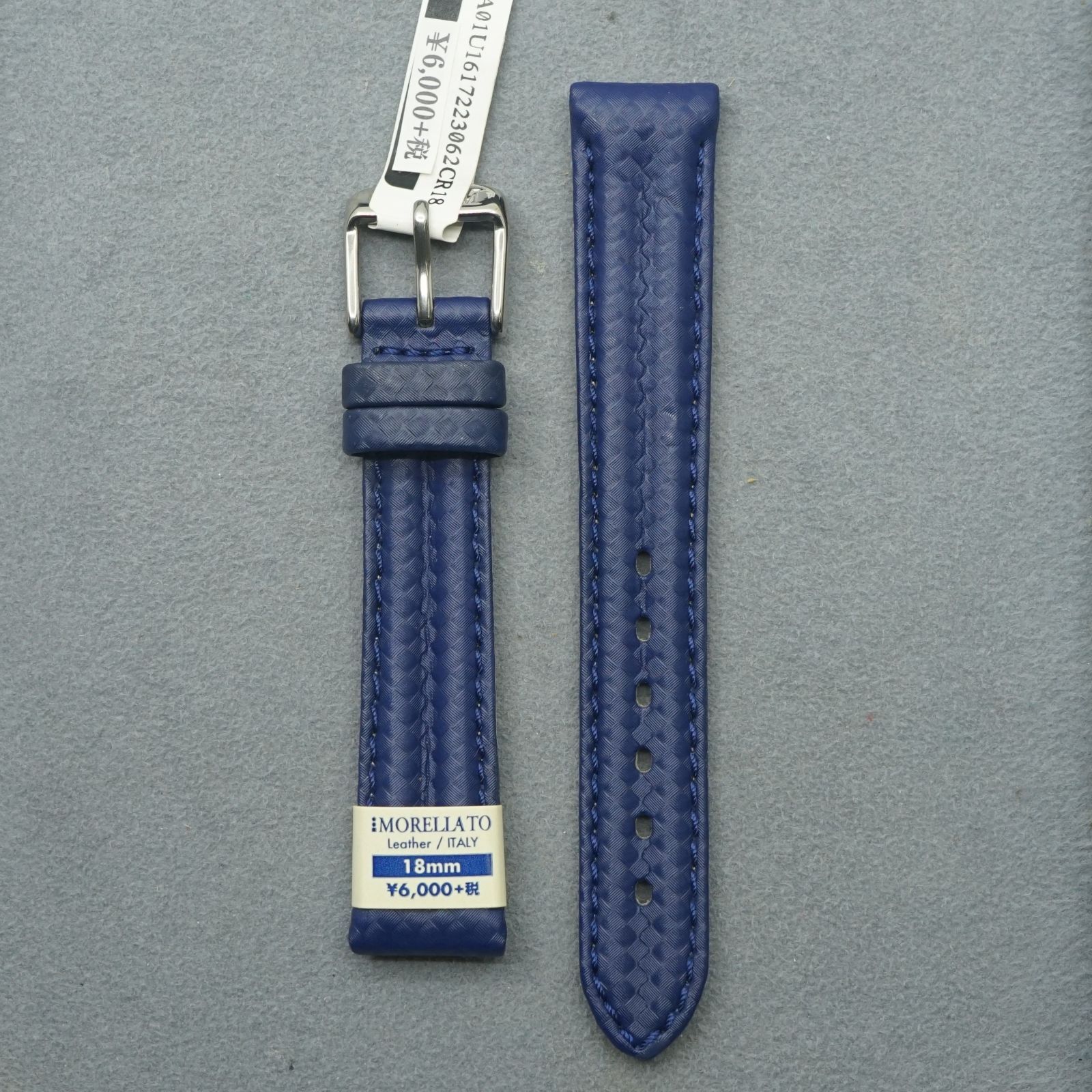 デッドストック品 モレラート MORELLATO SPEED カーボン型押しラバー ネイビー 18mm 時計バンド 時計ベルト バンド交換 人気 おしゃれ 25-M-372