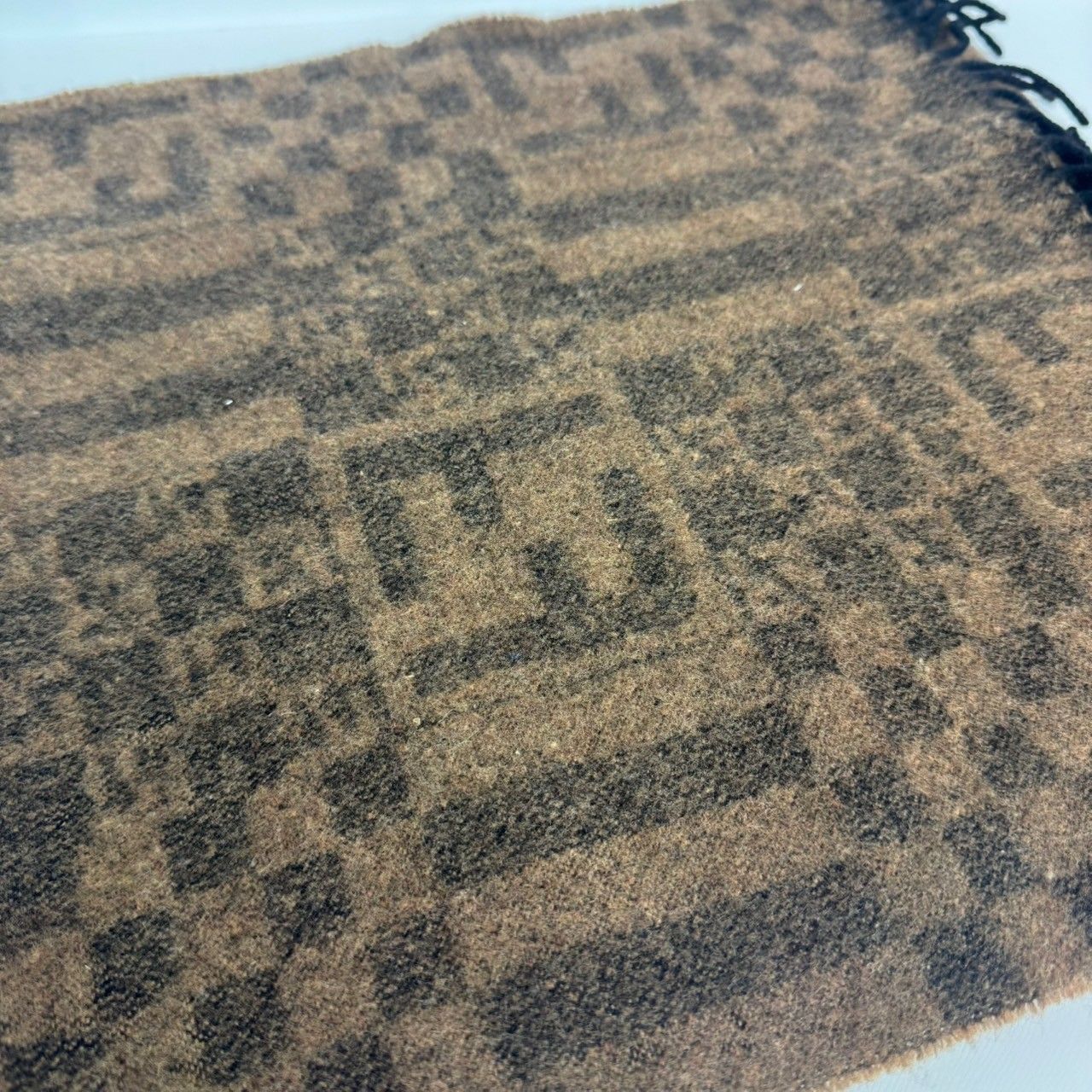 FENDI フェンディ マフラー 古着 ブラウン 総柄 ズッカ柄 メンズ