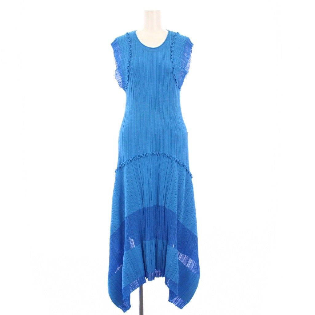 ステラマッカートニー STELLA McCARTNEY フ ワンピース リブニット ノースリーブ ロング 36 青 |KH BM
