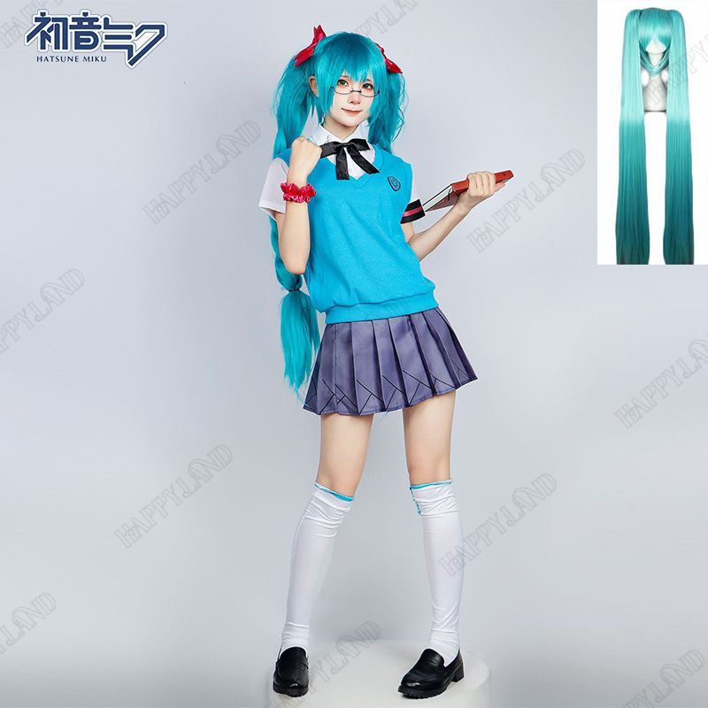 コスプレ衣装 初音ミク MIKU セガVOCALOID 十六周年 制服 セーラー服 全セット ウィッグ付き JK服 変装 仮装 演出服 舞台装 文化祭 ハロウイーン パーティー cosplay イベント 漫遊展