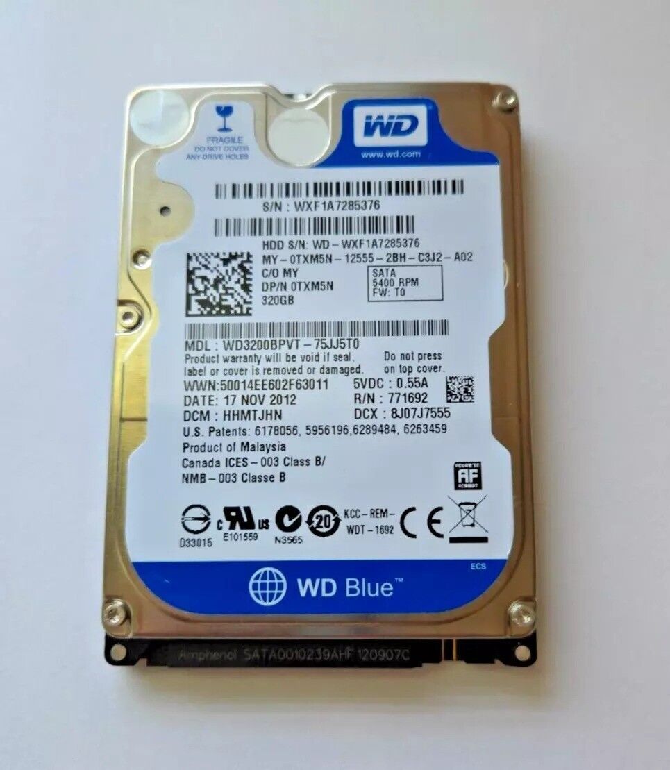 Western Digital Blue WD3200BPVT 320GB 2.5 Sata hard drive -