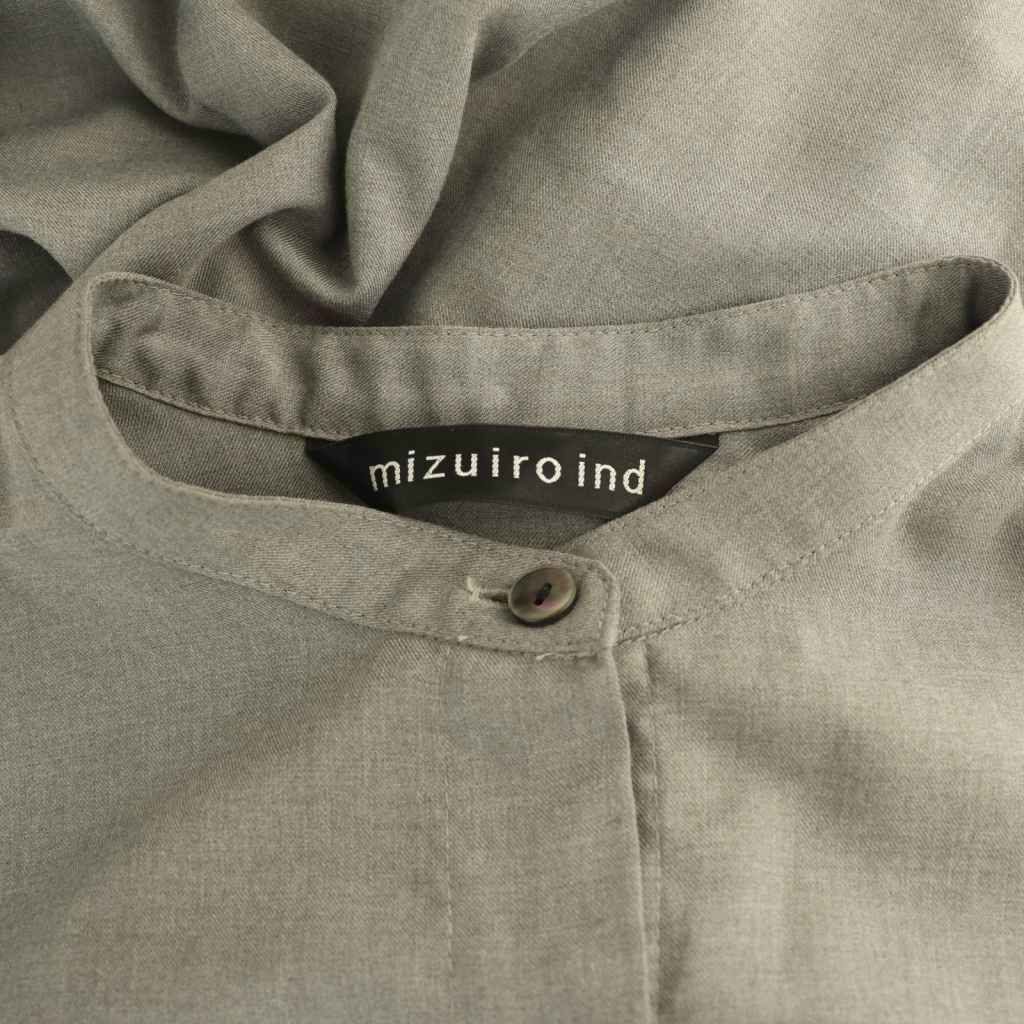 ミズイロインド mizuiro ind バンドカラーシャツワンピース