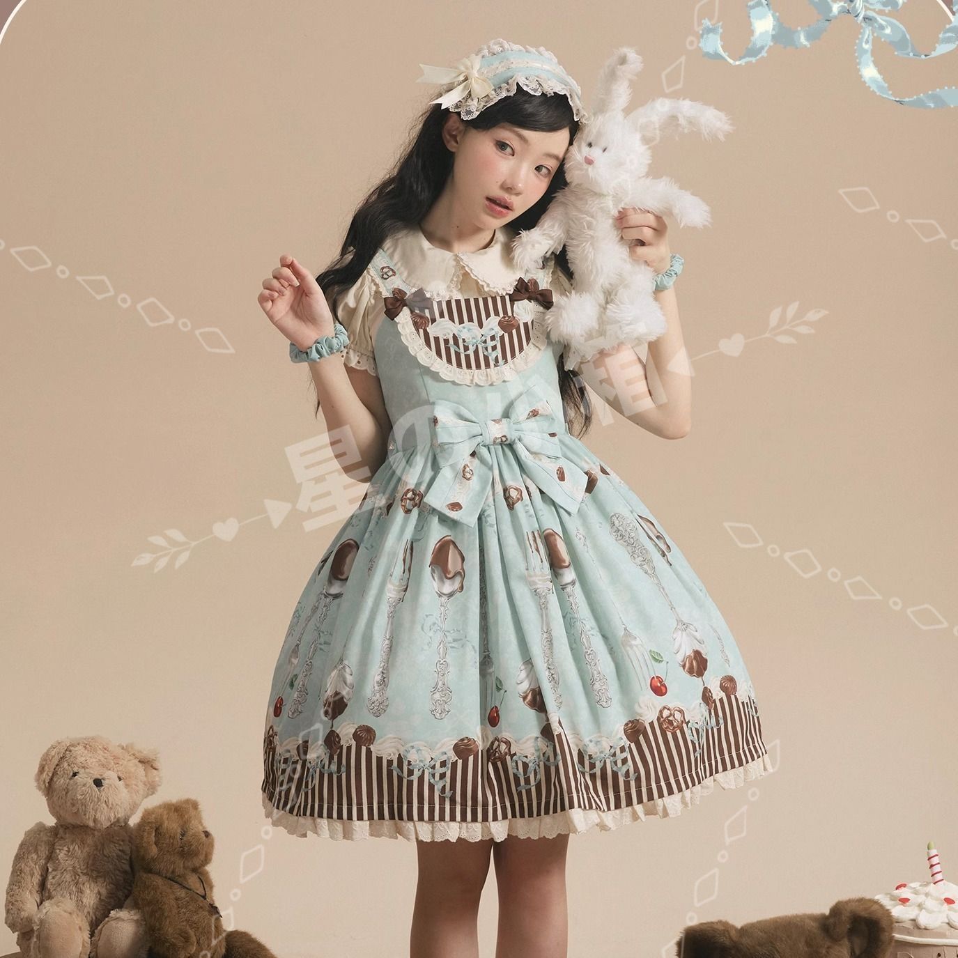 チョコレートガーリーレトロロリータワンピース