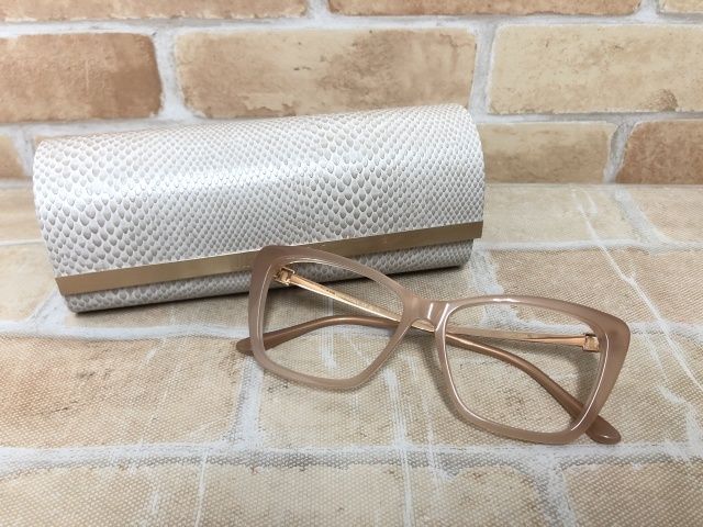 ケース付 JIMMY CHOO ジミーチュウ メガネフレーム JC375 FWM ピンク系 111424094
