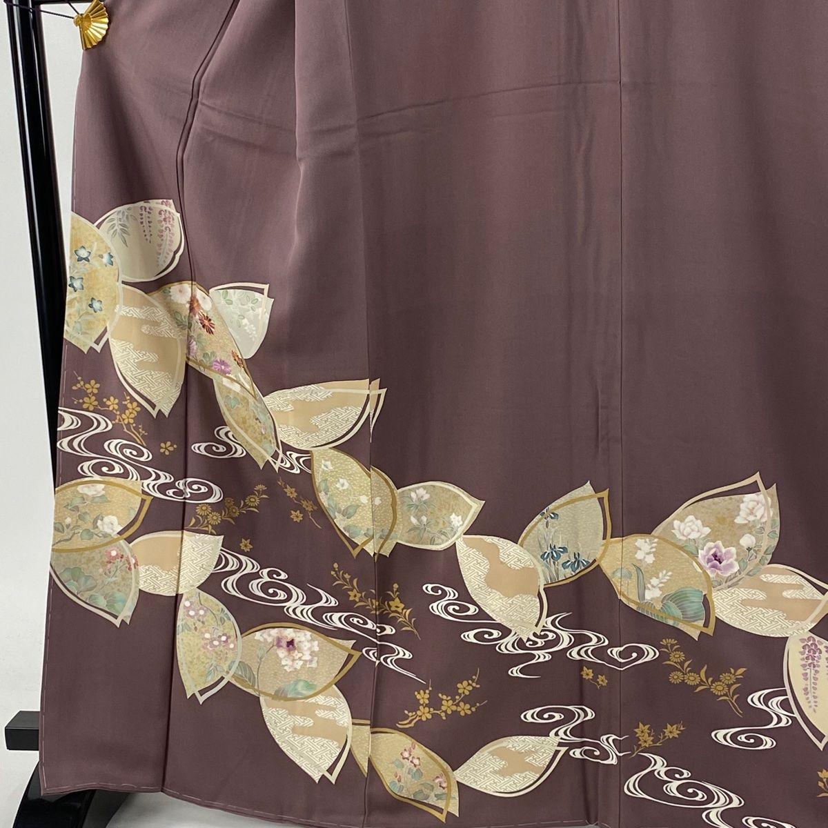 刺繍 小豆色