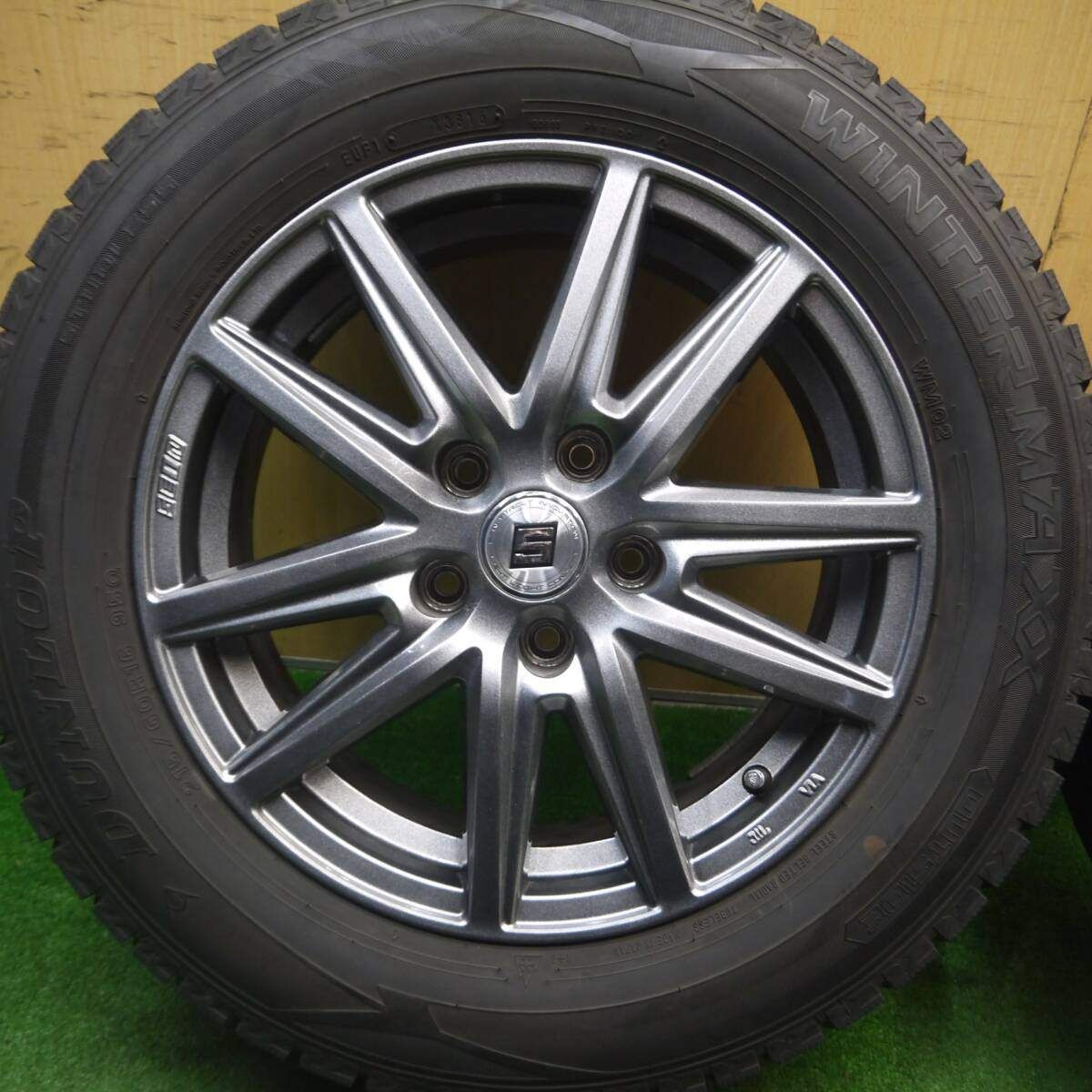 [送料無料] バリ溝！キレイ！9.5分★ベンツ W177 Aクラス 純正 205/60R16 スタッドレス ダンロップ ウインターマックス WM02 16インチ PCD112/5H★4111202SYス バリ溝！キレイ！9.5分☆ベンツ W177 Aクラス 純正 205&frasl;60R16