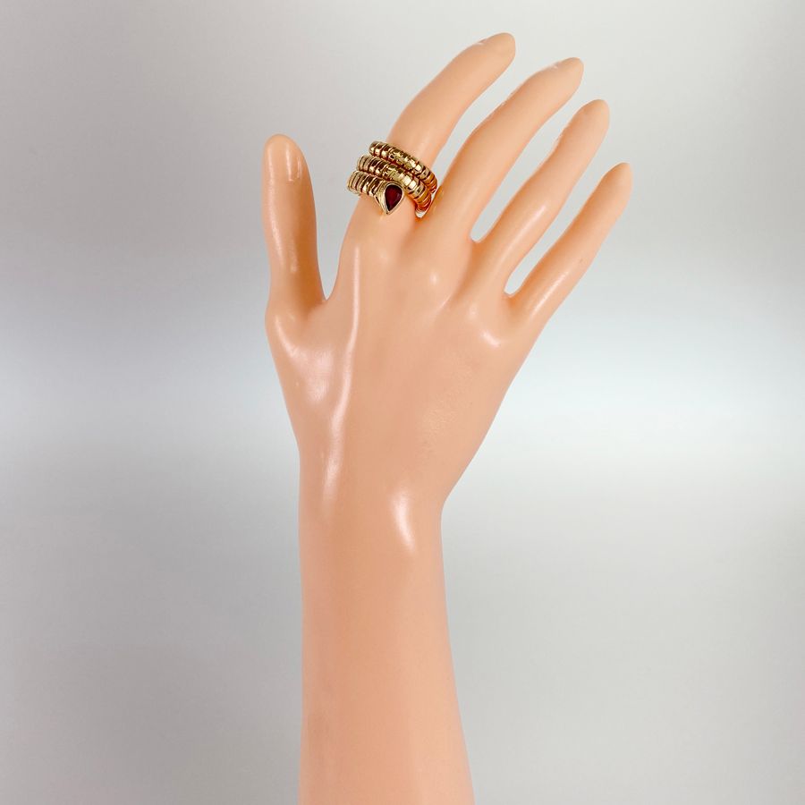 ブルガリ BVLGARI トゥボガス リング K18YG ルビー 9号(49) sss【中古