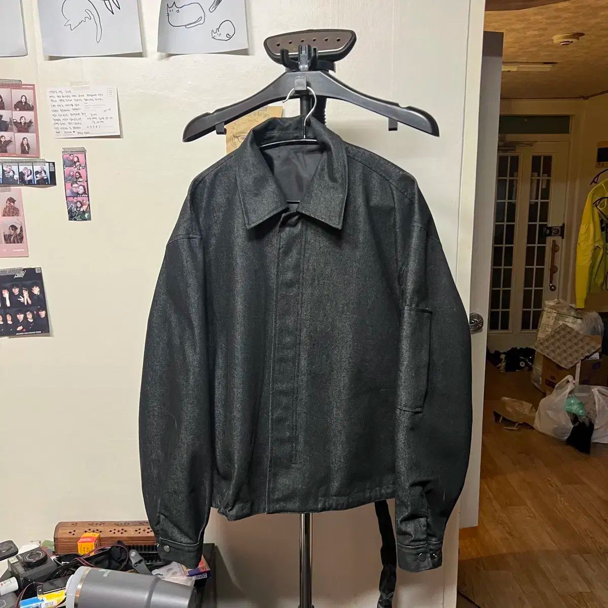 XL coor クアー 黒 デニム ボンバージャケット