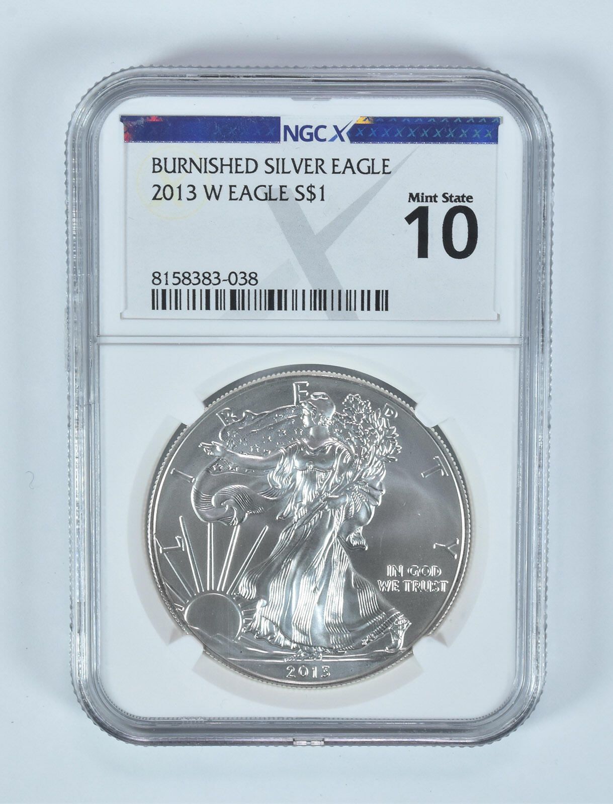 2013W バーニッシュドシルバーイーグル ミントステート 10 NGC X NGCX