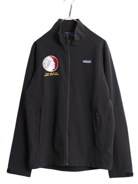 【お得なクーポン配布中!】 18年製 パタゴニア アズ ジャケット メンズ M / 古着 Patagonia アウトドア ソフトシェル ストレッチ ブルゾン フルジップ 防風 企業物 黒