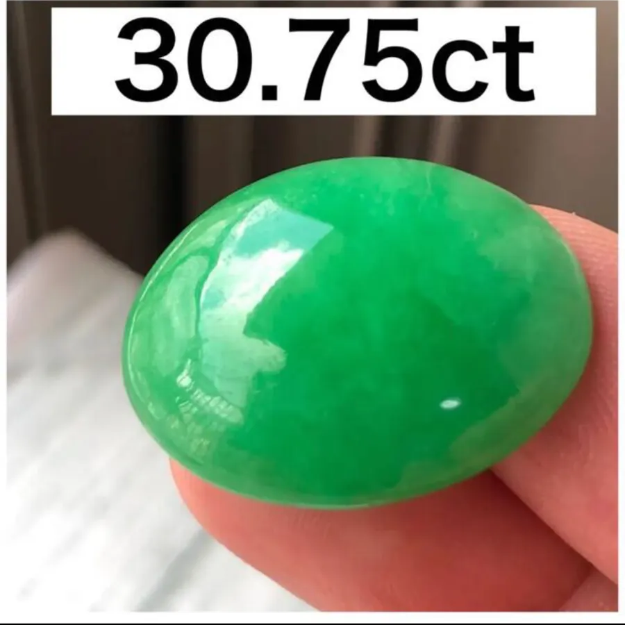 大粒 天然石 翡翠ヒスイルース 約30.75ct オーバル カボション-