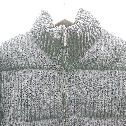◇ 美品 C.U.L スタンドカラー フルジップ ストライプ 中綿 長袖 ジャケット ブルゾン 記載なし ブラック レディース E  【1304050044618】