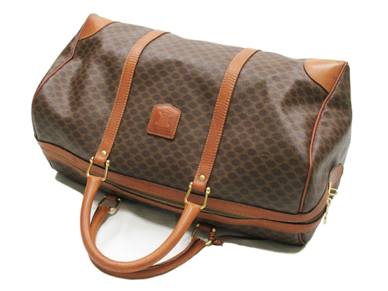 セリーヌ CELINE ボストンバッグ マカダム ブラウン ベージュ