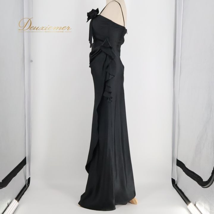 パーティドレス ワンピース ドレス 白 黒 ELLE 花柄 ホワイト系  