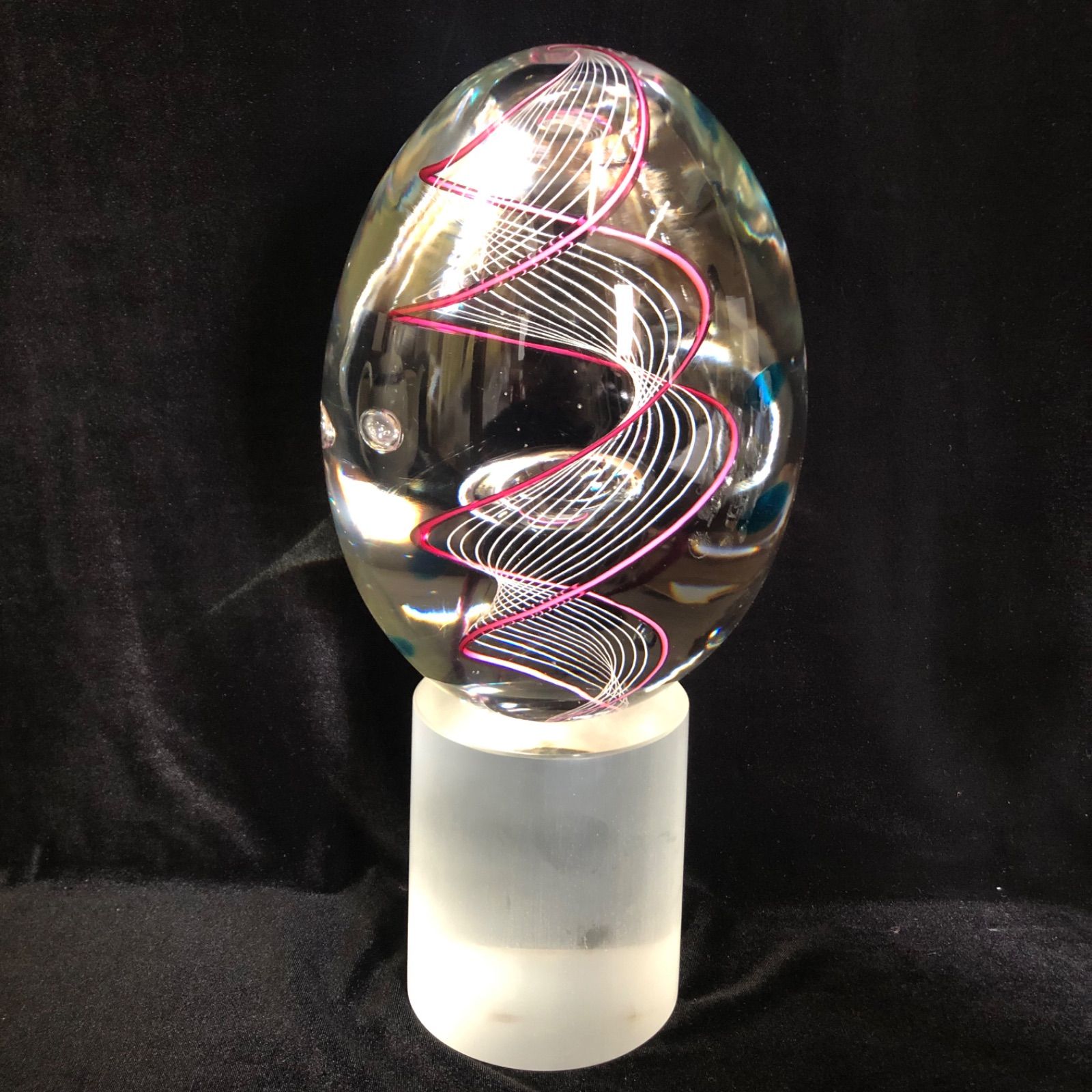 イタリア MURANO ムラーノ ガラス 大型 卵型 エッグ型 インテリア ガラス工芸