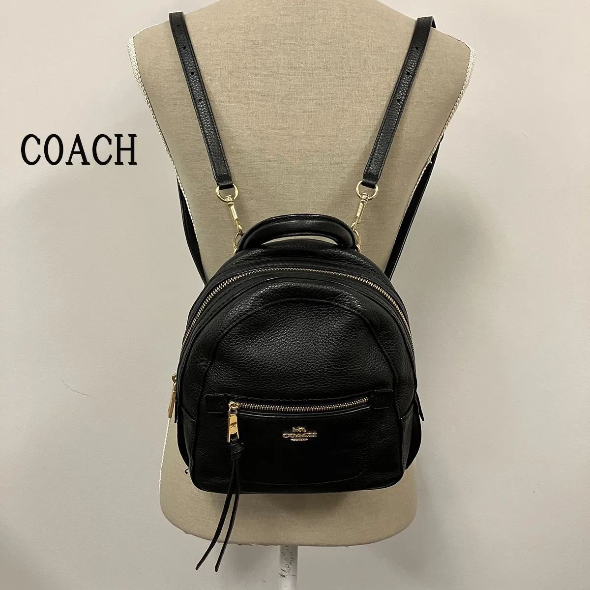 COACH　コーチ　ミニ　リュック　レザー　ブラック