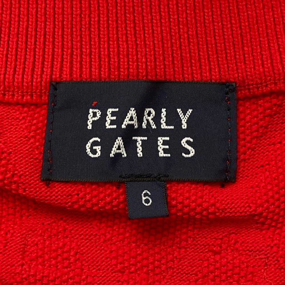 サイズ：6 PEARLY GATES パーリーゲイツ  ニットセーター アーガイル柄 レッド系 [240101413555] ゴルフウェア メンズ ストスト サイズ：6 PEARLY GATES パーリーゲイツ ニットセーター
