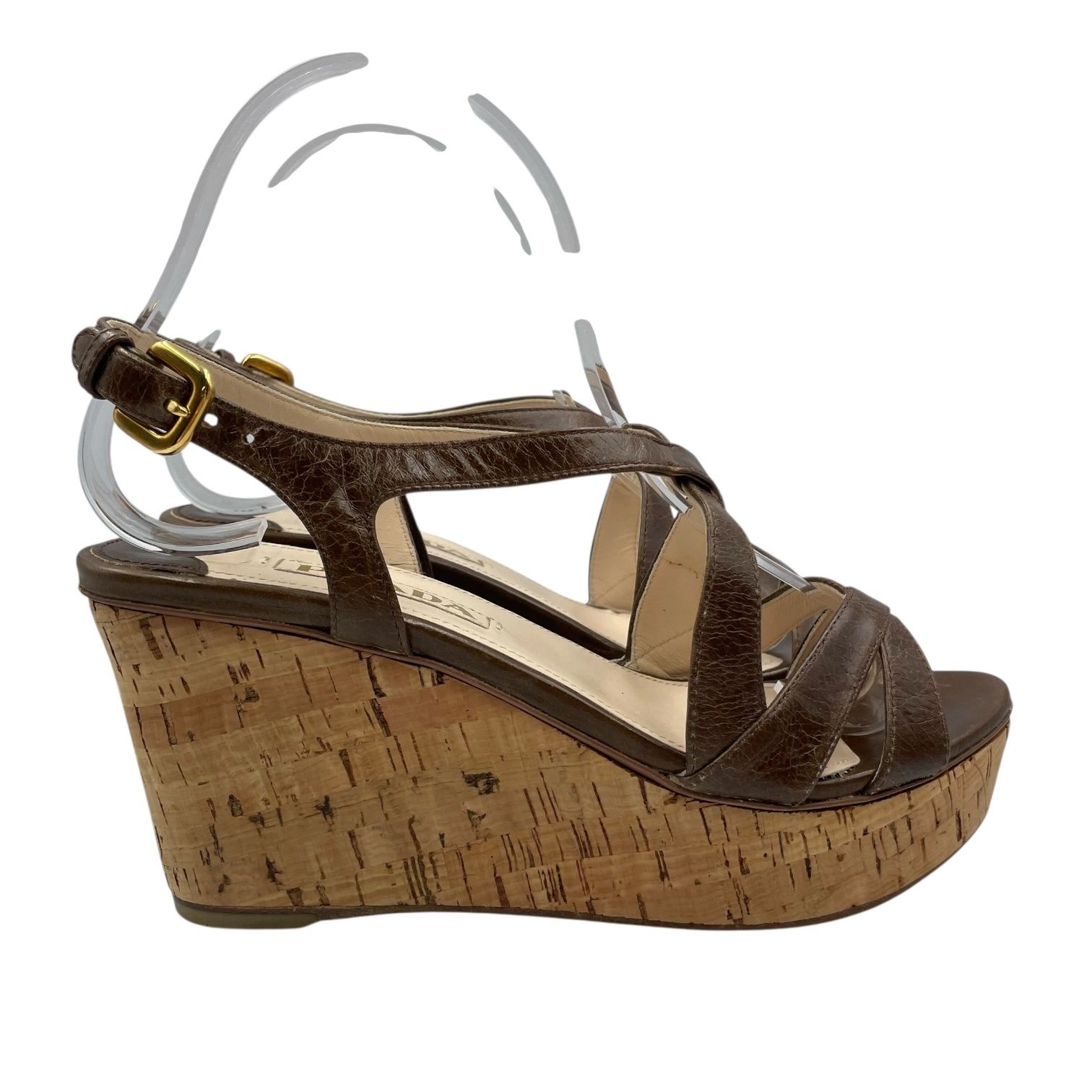 プラダ　ストラップシューズ　37.5 未使用品 PRADA プラダ ストラップ サンダル レザー