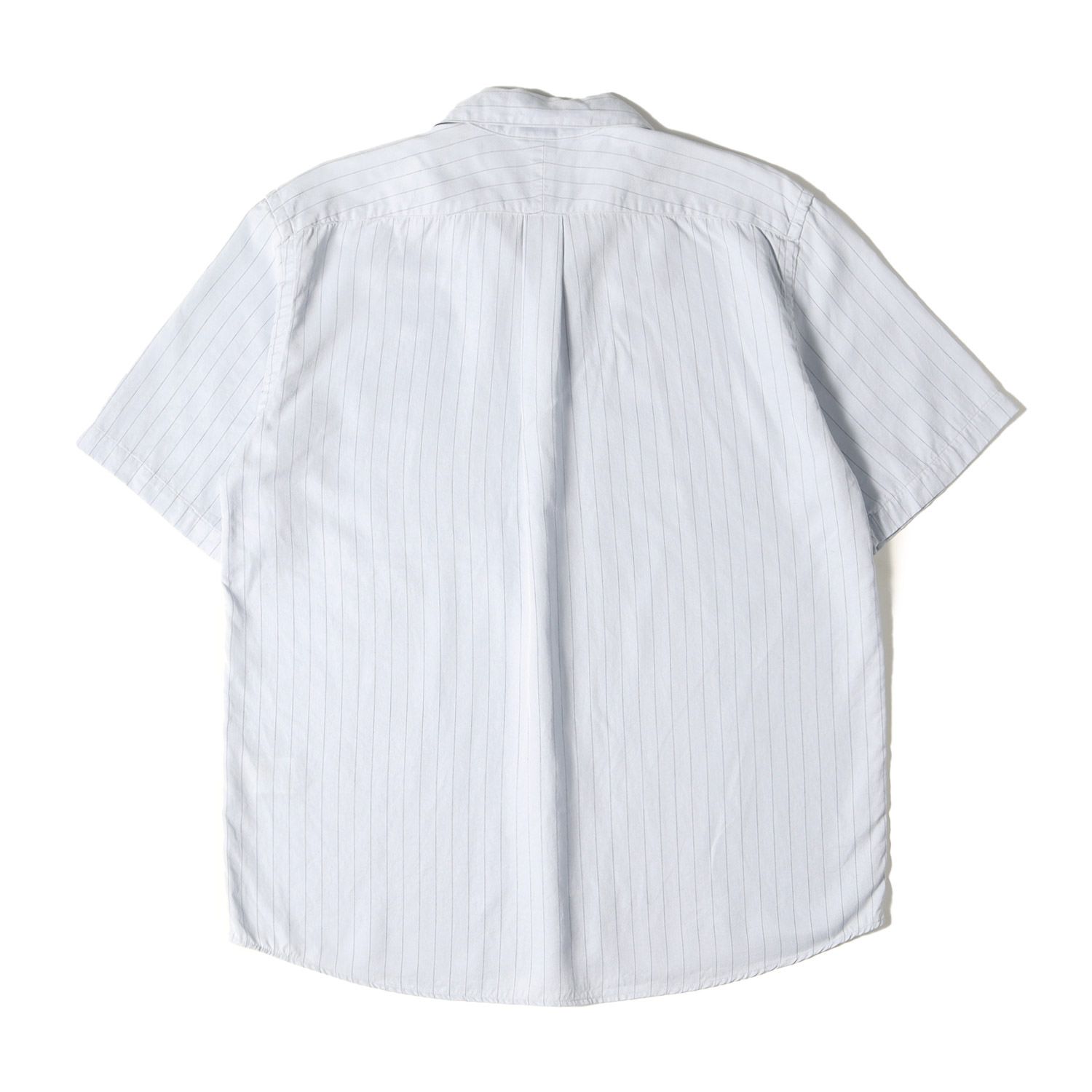 DESCENDANT ディセンダント シャツ サイズ:2 ワンポイント刺繍 ピンストライプ オープンカラー 半袖シャツ PIER TENCEL SS  SHIRT サックスブルー トップス カジュアルシャツ【メンズ】 - メルカリ