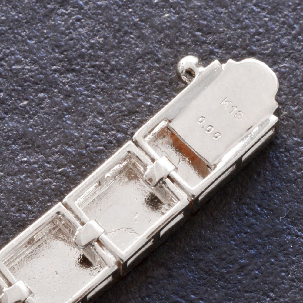 ブレスレット メンズ 18金 K18WG ダイヤモンド 19.5cm ホワイト 