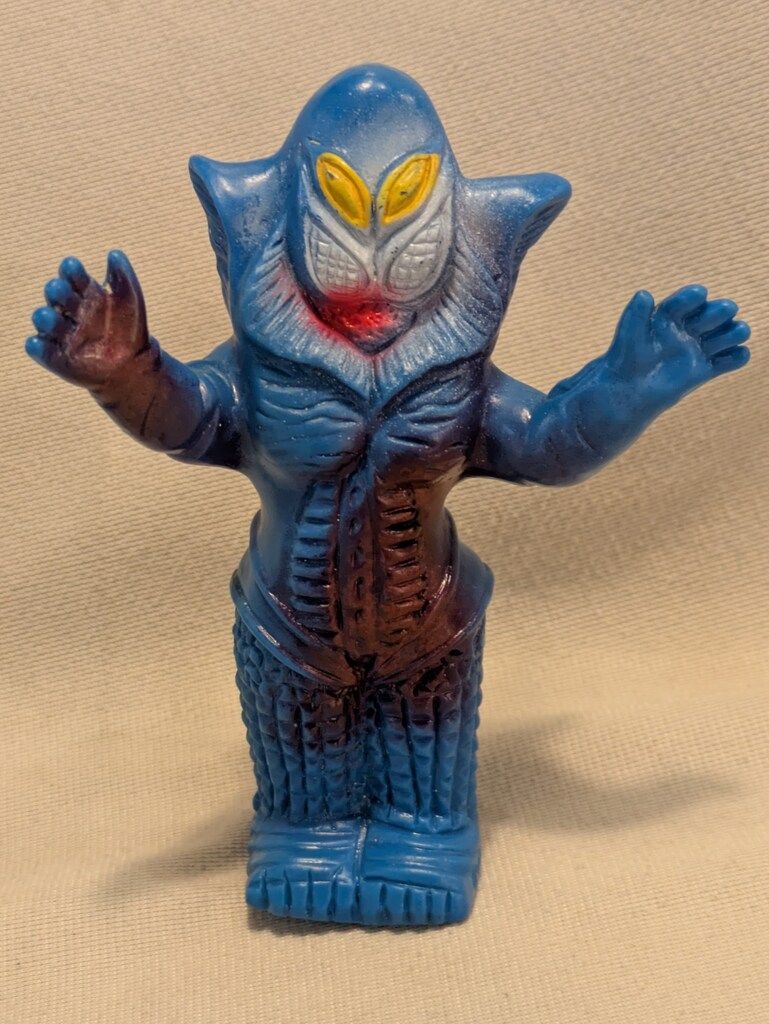 大里玩具 ウルトラマン メフィラス星人 ジャンボ指人形 大里玩具 怪獣ジャンボ指人形 メフィラス星人 青成型 110mm