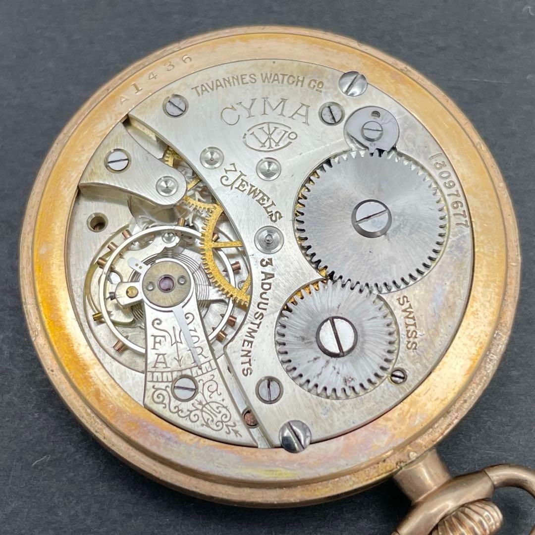 CYMA 10K GOLD FILLED 手巻き懐中時計 スモールセコンド