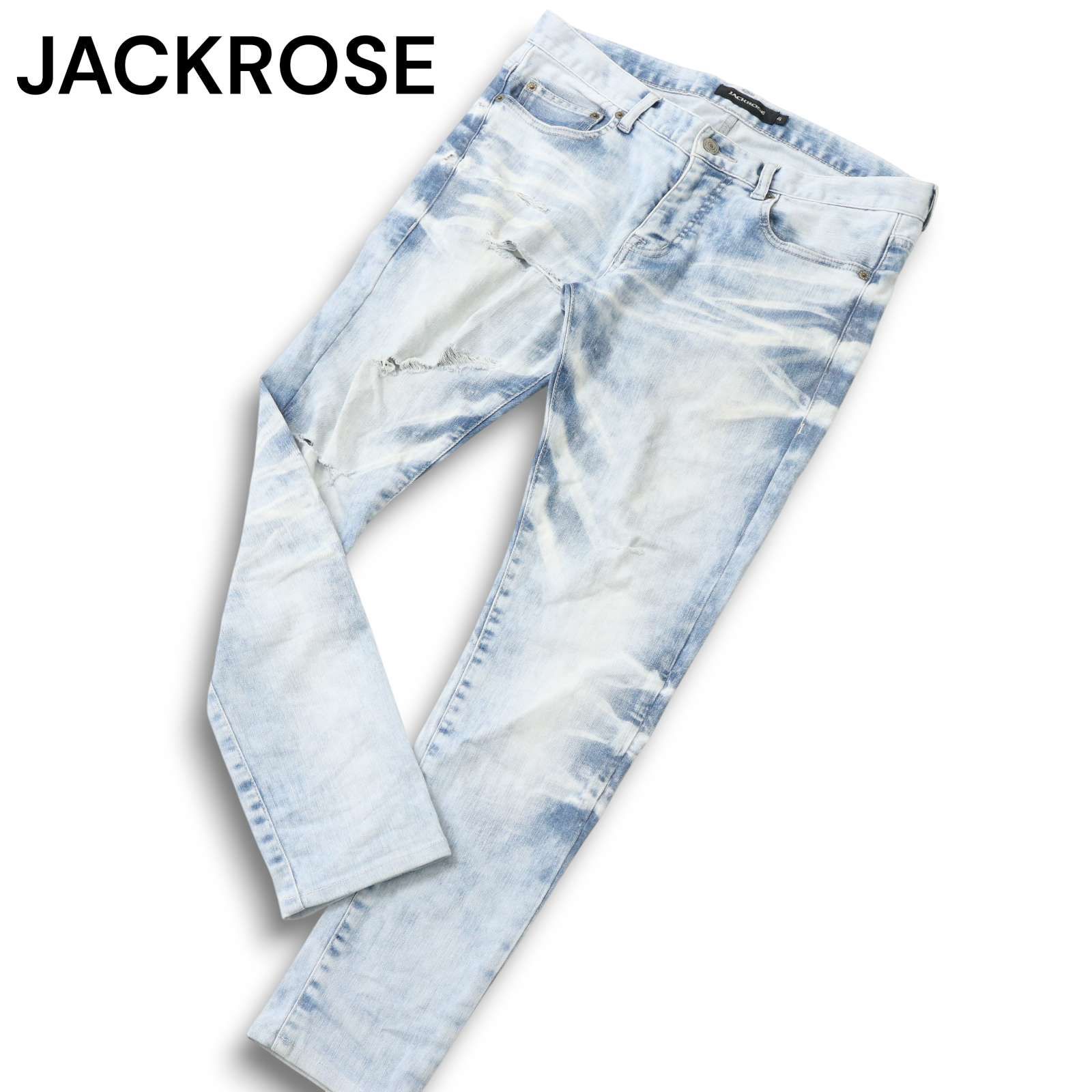美品】JACKROSE ジャックローズ 通年 ダメージ加工☆ ストレッチ 