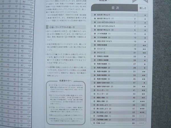 XL72-061 富士教育 中学受験 グノーブル 新版 算数4年 G脳ワークアウト 7文章題(2)和差算 未使用 2023 ☆ 10S2B - メルカリ