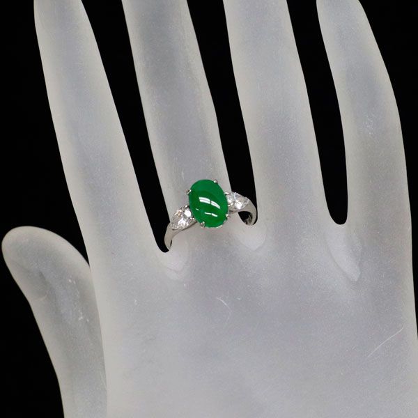 Pt900 翡翠 ダイヤモンド リング 1.72ct D0.70ct - メルカリ