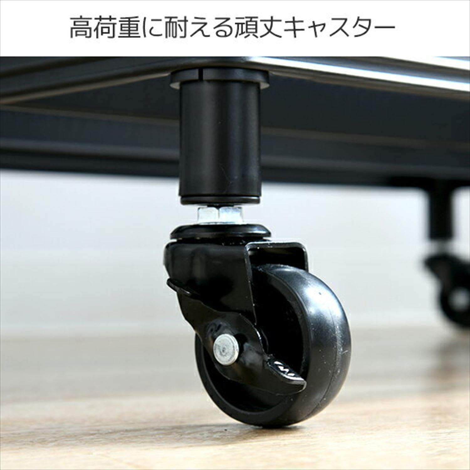 受容的な ハンガーラック ワードローブ ハーフ棚付き 服 カバン 小物がこれ1つで収納できる 頑丈 全体耐荷重125㎏ キャスター付き 幅100×奥行46×高さ179ｃｍ 組立品 ブラック