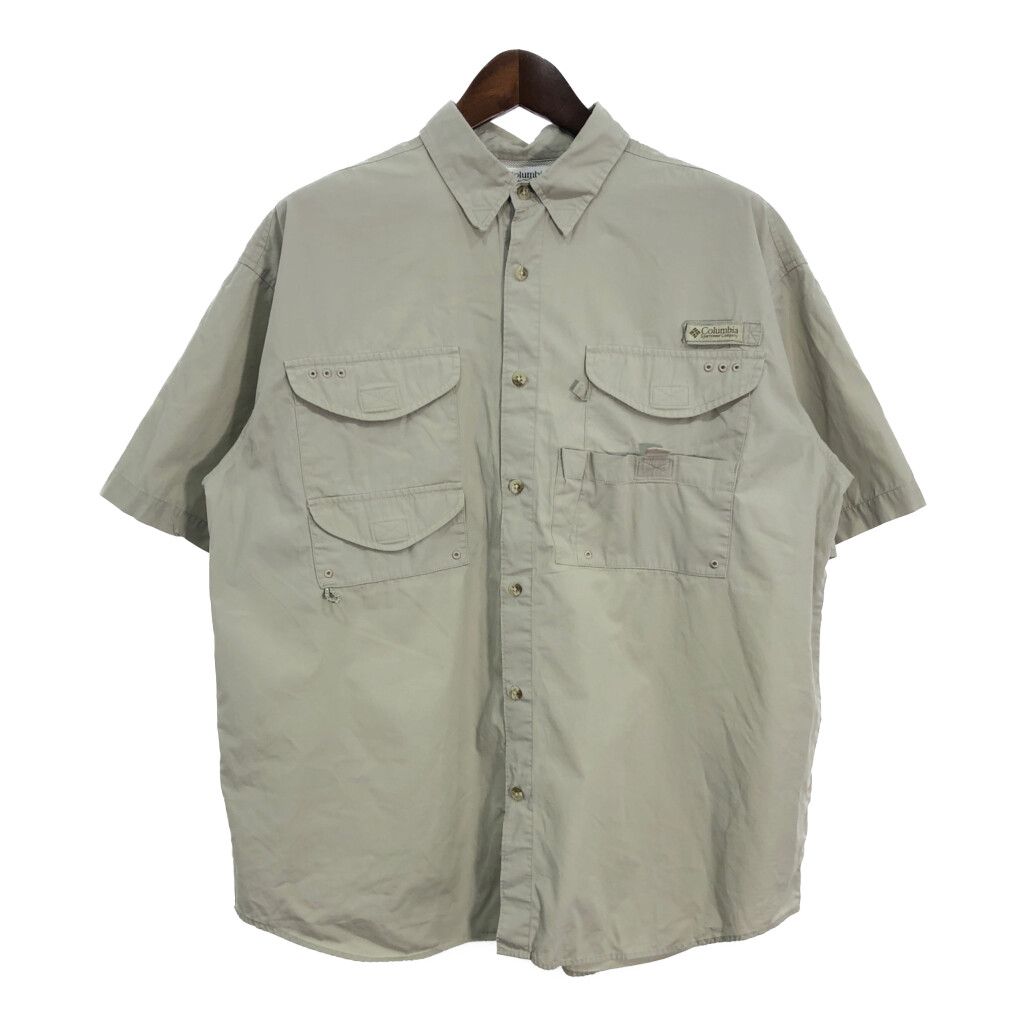 メンズ 古着 00年代コロンビア PFG 長袖 フィッシングシャツ ベージュXL 古着00年代コロンビアPFG長袖フィッシングシャツ ベージュ