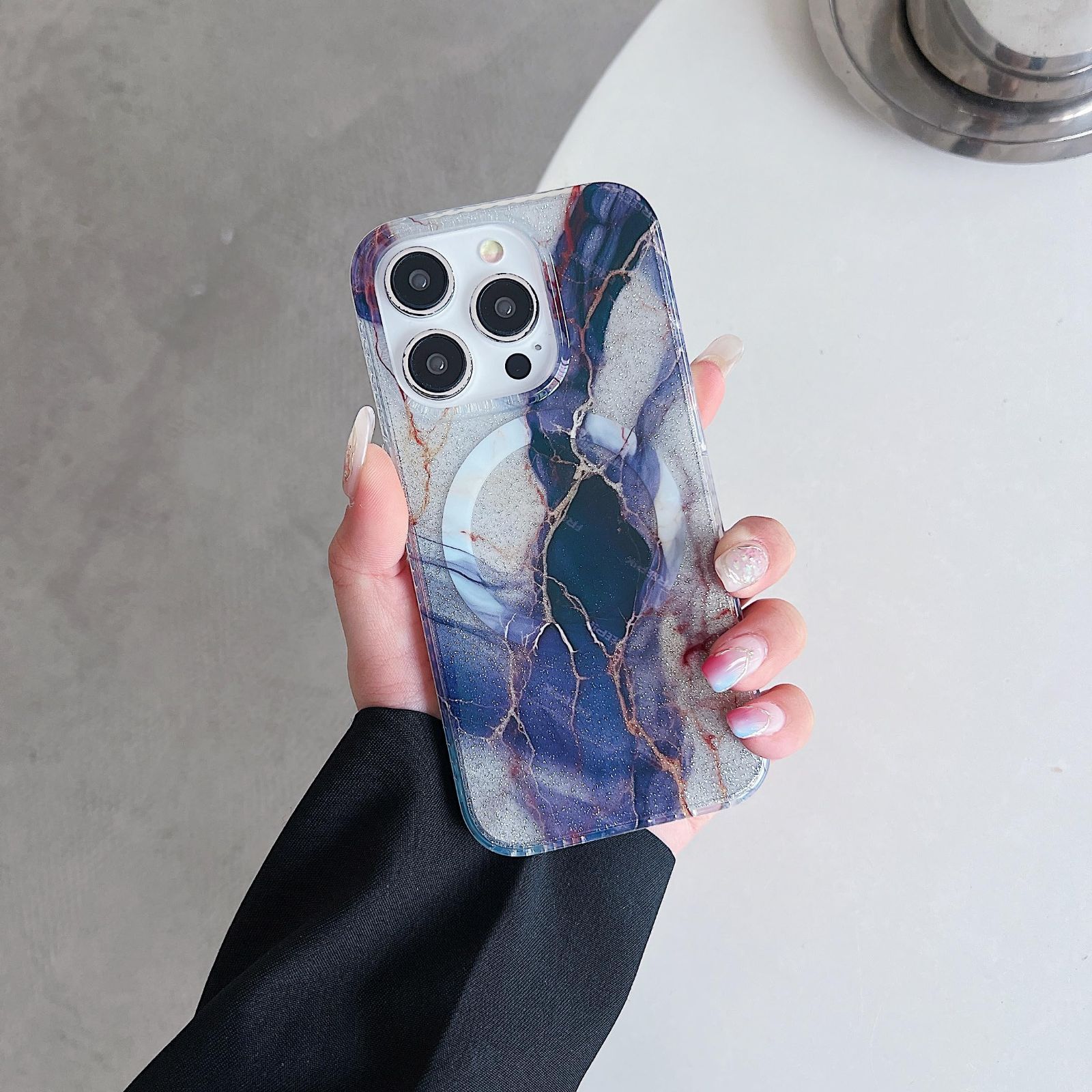 【在庫処分】韓国 耐衝撃 指紋防止 かわいい Proカバー スマホケース iPhone15 iPhone15 ケース シンプル おしゃれ ストラップホール付き マーブルデザイン 大理石柄 カバー Proケース