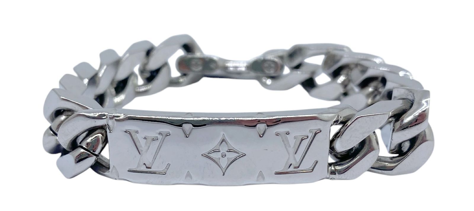 LOUIS VUITTON LV モノグラム ロゴ ブスレット シルバー チェーン M00855 メンズ アクセサリー 小物 レディース ジュエリー ブランドギャラリー東心斎橋店