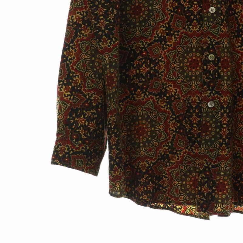 クリスチャンディオールムッシュ　オープンカラー長袖シャツ　Vintage 総柄 クリスチャンディオール Christian Dior オールムッシュ