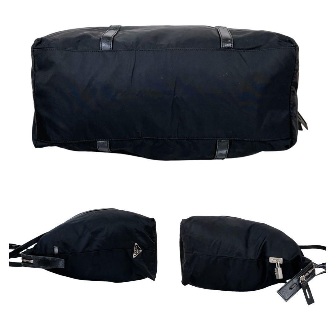 【美品】プラダスポーツ ボストンバッグ 大容量 ナイロン 白タグ ブラック セール】プラダ*三角ロゴ☆ナイロンボストンバッグ☆2VC033 (PRADA