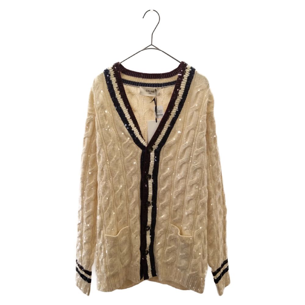 CELINE セリーヌ カーディガン S CELINE (セリーヌ) 20SS Embroidered Cardigan in Sequins Knit