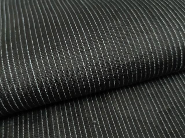 平和屋本店□極上 夏物 重要無形文化財 本場宮古上布 苧麻 縞 濃紺地