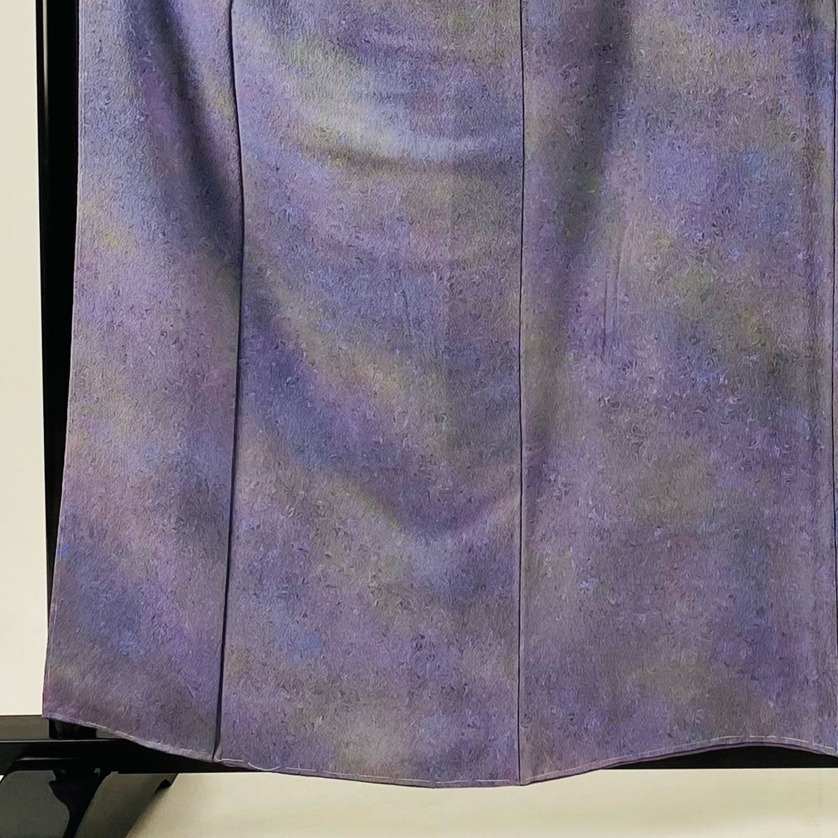 小紋 身丈158cm 裄丈63.5cm S 袷 落款 墨流し ぼかし 薄紫 正絹 秀品