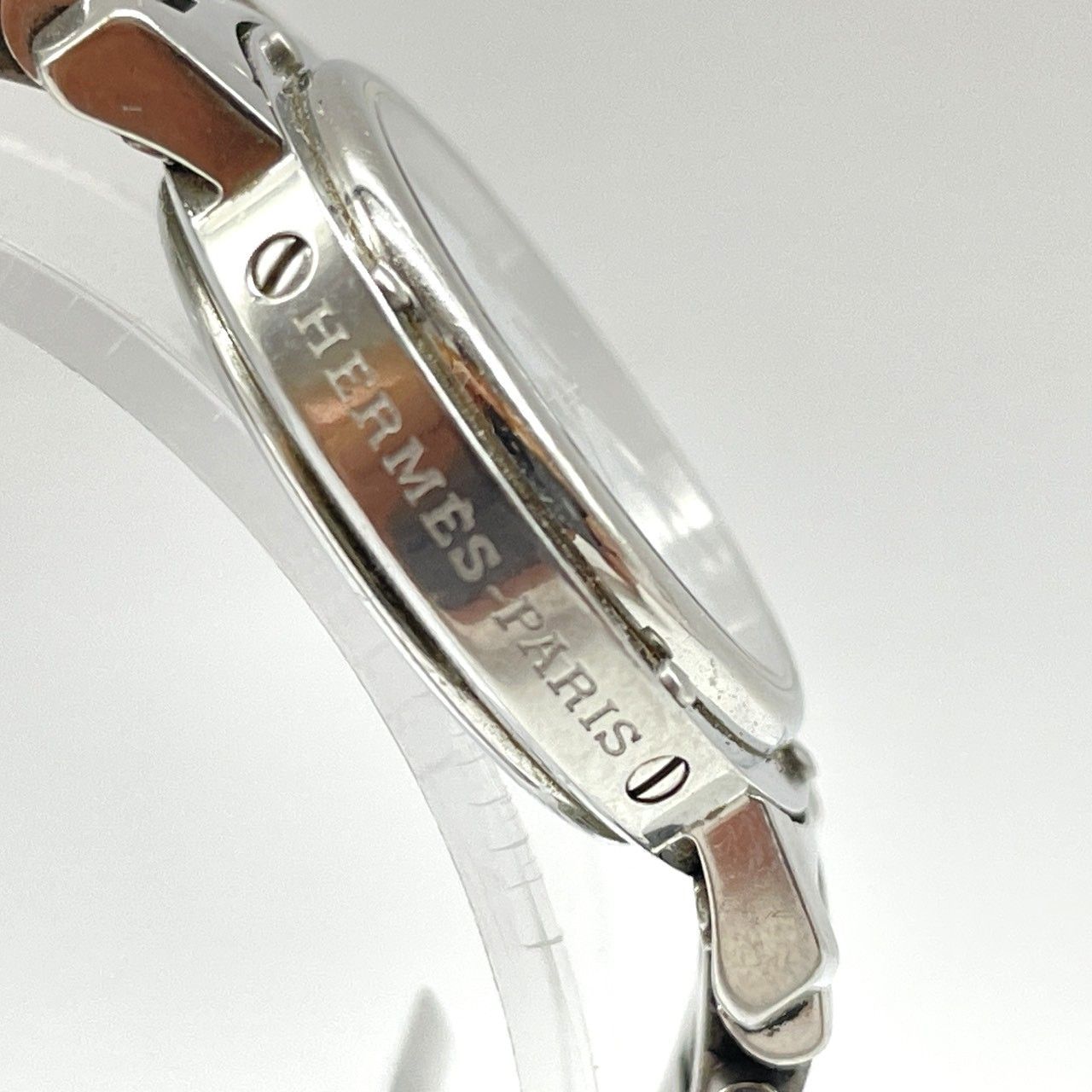 HERMES エルメス クリッパー CL4.210 デイト ブラック文字盤 クォーツ レディース 腕時計 不動 ジャンク 006371