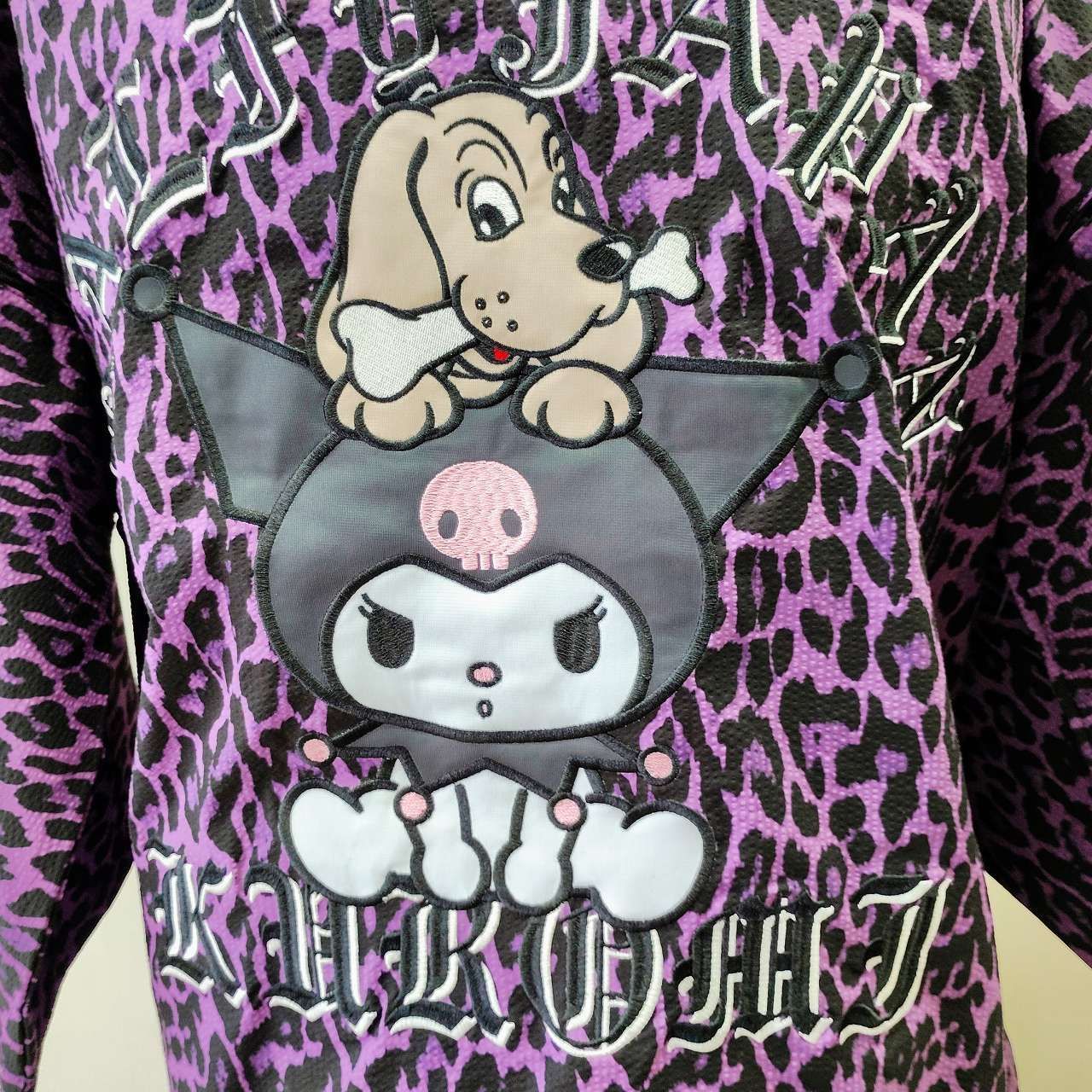 クロミちゃんVSガルフィー ヒョウ柄甚平 ムラサキ Lサイズ 中型犬サイズ Japanese summer clothes